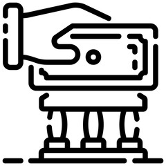 deposit money vector outline icon