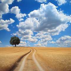 lonely tree on a field