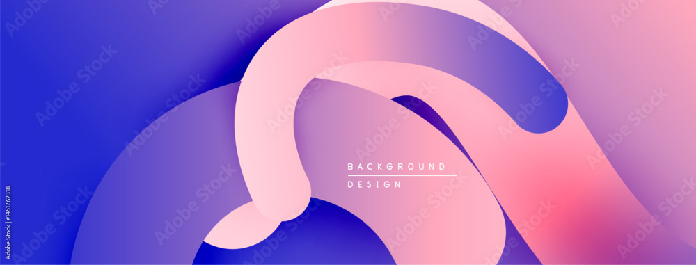 Aufkleber abstract fluid shapes, gradients blend purple, pink hues. modern design element, smooth curves creat
