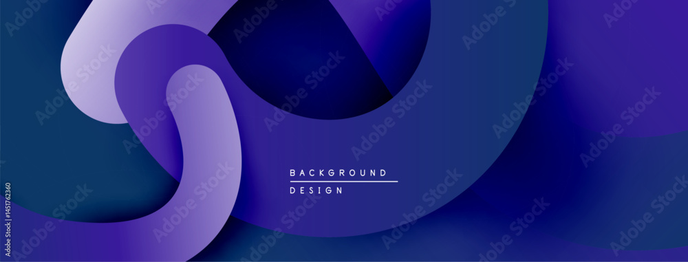 Poster abstract flowing shapes, purple hues, modern design. gradient layers create depth, smooth transition