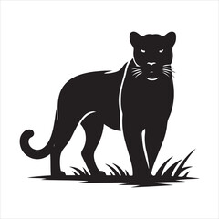 Majestic Black Panther Silhouette Illustration
