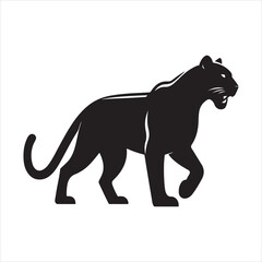 Majestic Black Panther Silhouette Illustration