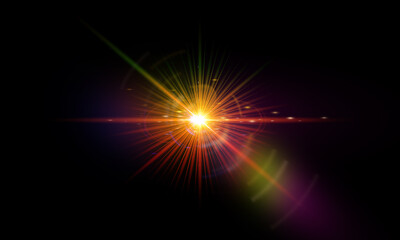Dynamic Light Flares & Starburst Overlays – Futuristic Lens Burst and Abstract Glow Effects