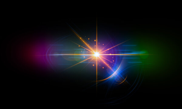 Dynamic Light Flares & Starburst Overlays &ndash; Futuristic Lens Burst and Abstract Glow Effects