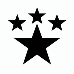 Obraz premium very simple flat and single minimalist Five Star Rating Silhouettes in black on a white background