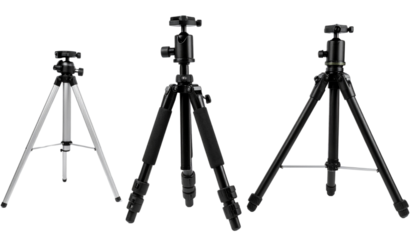 three tripods isolated on white background Png