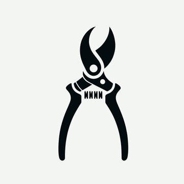 black pruning shears isolated on white clip art preview
