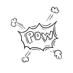 line art comic and contains pow text