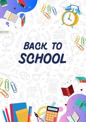 Blue and Purple Cute Back To School Poster -