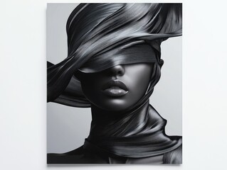 Elegant Abstract Portrait of Woman with Flowing Lines for Modern Fashion
