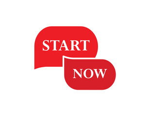 start now button on white background	
