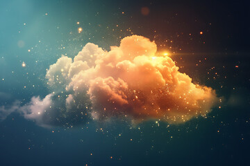  A Colorful Cloud Sparkling Against a Deep Blue Sky