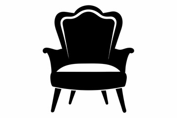 Chair With Cushion Silhouette Vector Illustration