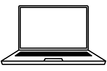 Closed Laptop Line Art Vector Illustration