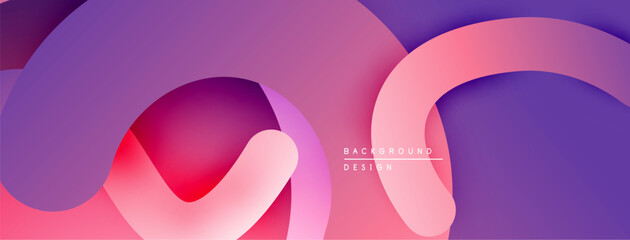 Abstract layers create flowing shapes. Pink, purple hues blend smoothly. Modern design evokes depth, movement.