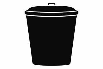 Dustbin Silhouette Vector Illustration 
