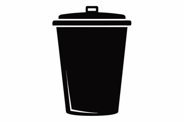 Dustbin Silhouette Vector Illustration 