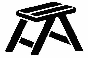 Foldable Step Stool Silhouette Vector Illustration