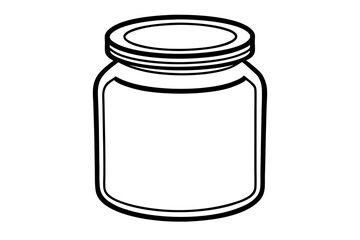 Glass Jar With Lid Line Art Vector Illustration