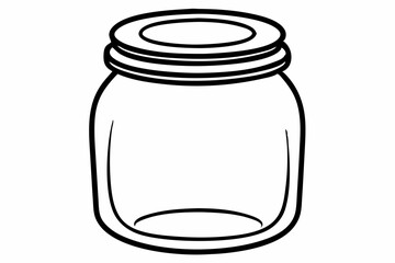 Glass Jar With Lid Line Art Vector Illustration