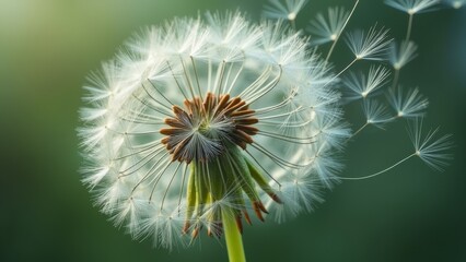 Fototapeta premium Dandelions drifting in the air