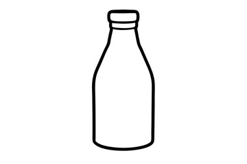 Milk Bottle Line Art Vector Illustration