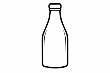 Milk Bottle Line Art Vector Illustration