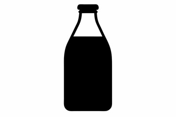 Milk Bottle Silhouette Vector Illustration 