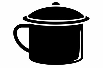 Mug Lid Silhouette Vector Illustration 