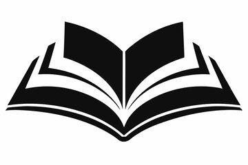 Open Book Silhouette Vector Illustration 