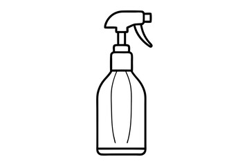 Plant Sprayer Bottle Line Art Vector Illustration