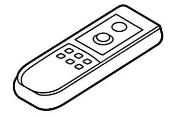 Remote Control Top View Line Art Vector Illustration