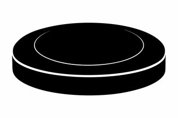 Round Floor Cushion Silhouette Vector Illustration