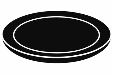 Round Plate Silhouette Vector Illustration 