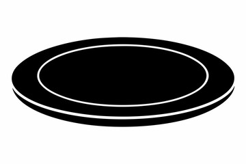 Round Plate Silhouette Vector Illustration 