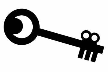 Simple Key Silhouette Vector Illustration 