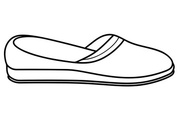 Single Bath Slipper Line Art Vector Illustration