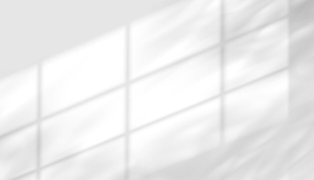 Light shadow of window fame effect on white wall background,Vector Nature foliages leaf shadow, abstract sunlight,Designs concept multiply for modern interior decoration, fashion,  product display