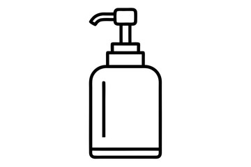 Soap Dispenser Pump Line Art Vector Illustration