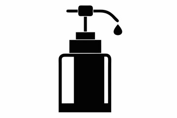 Soap Dispenser Pump Silhouette Vector Illustration