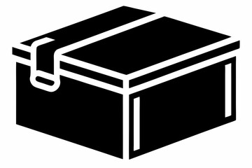 Storage Box Silhouette Vector Illustration 