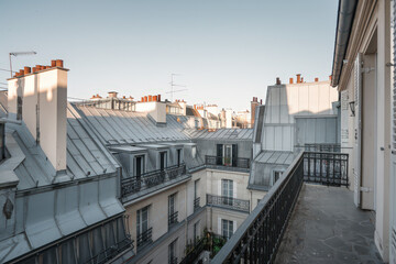 European City Rooftops View at Golden Hour