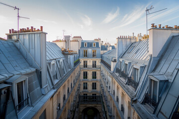 European City Rooftops and Inner Courtyard View