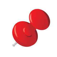 Red pin vector illustration isolated on a white background.