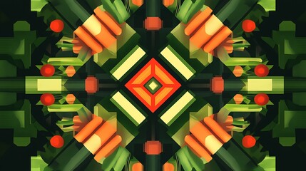 Geometric Vegetable Pattern.