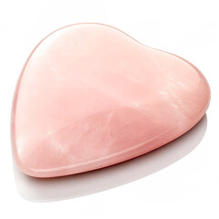 Rose quartz gua sha tool on white background