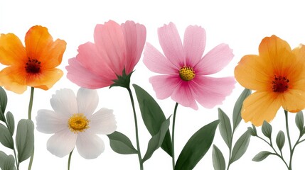 Fototapeta premium watercolor wildflowers bouquet with space for text.