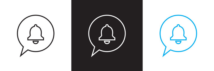 Bell notification icon. Vector for websites, mobile interfaces, presentations, banner, visual branding etc. Vector illustration. isolated on white and black background. EPS 10