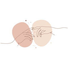 Minimal One Line Valentine Illustration of couple with Rose and Pastel Abstract Background