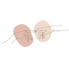 Minimal One Line Valentine Illustration of couple with Rose and Pastel Abstract Background